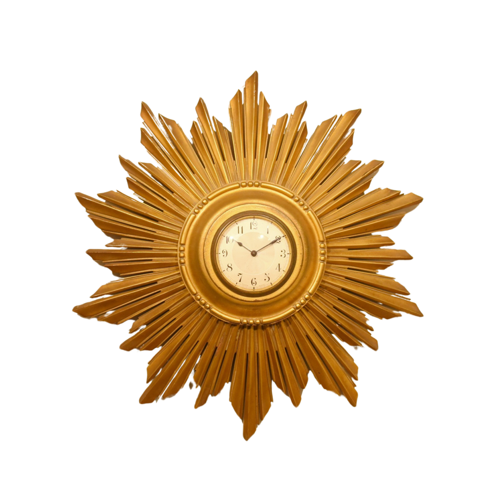 Shutter Clocks Giltwood Sunburst Wall Clock - It's About Time